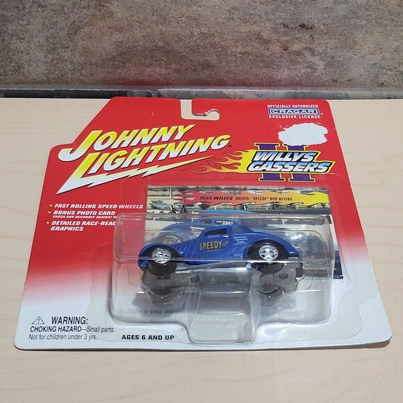 Johnny Lightning Willys Gassers II 1933 Speedy White Lightning Chase Blue 2002 - Picture 4 of 11